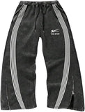 GORGLITTER Men's Baggy Wide Leg Sweatpants Y2K Striped Side Drawstring Waist Barrel Track Pants with Pockets