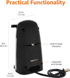 Amazon Basics 3-In-1 Electric Can Opener, Bottle Opener and Knife Sharpener with Stainless Steel Blade, Magnetic Lid Holder, Safe, Easy to Use, Powerful, Sleek Design, 50W, Black