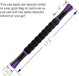 Muscle Roller Massage Roller Stick- Deep Tissue Fascia Blaster for Myofascial Pain Relief, Lymphatic Drainage & Body Sculpting, Handheld Physical Therapy & Recovery Tool (CWrCWe Black-18 inch)