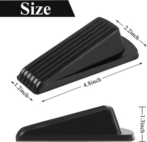 4 Pack Door Stoppers, Rubber for Bottom of Door, Rubber Door Stopper Wedge, Sturdy Stackable Door Stops for Floor