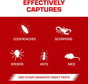 Tomcat Glue Boards with Immediate Grip Glue for Mice, Cockroaches, and Insects, Use Flat or Covered, Ready-To-Use, 4 Traps