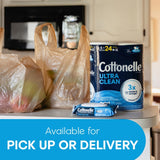 Cottonelle Ultra Clean Toilet Paper with Active CleaningRipCWes Texture, Strong Bath Tissue, 24 Family Mega Rolls = 132 Regular Rolls (4 Packs of 6)