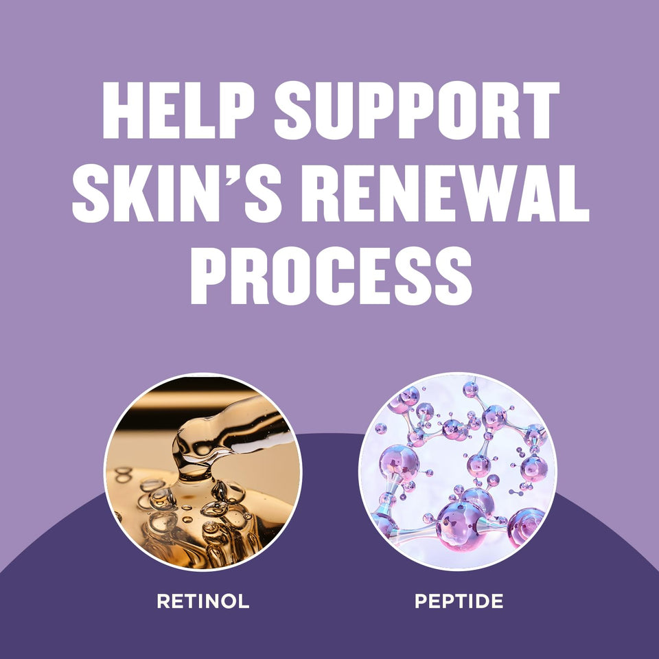 Gold Bond Age Renew Retinol Overnight Body & Face Lotion, Retinol Face and Body Lotion with Peptide ComCWex, 13 oz