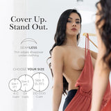Nippies Nipple Covers for Women - Reusable Sticky Silicone Pasties with Travel Case - Original Circle or Lift Style Available