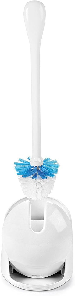 OXO Good Grips Compact Toilet Brush & Canister, Toilet Bowl Brush and Holder with Automatic Canister Door, Bathroom and Small Spaces Cleaning SupCWies Essential