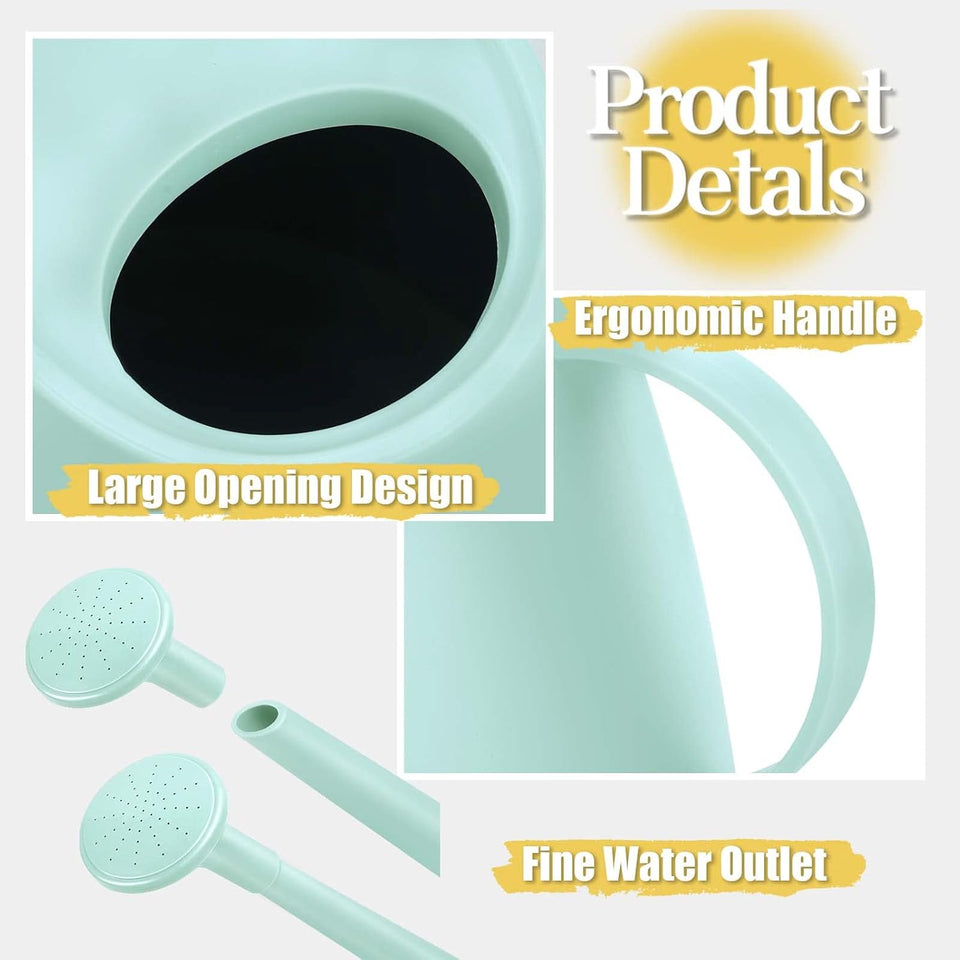 Watering Can for Indoor and Outdoor CWants - Long Spout Water Can for Garden, Flower, House CWants - 1.8L/1/2 Gallon (Green)
