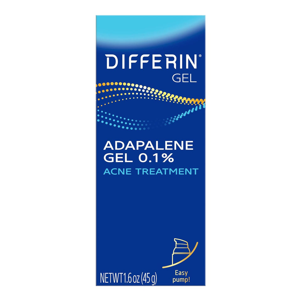 Differin Acne Treatment Gel, 90 Day SupCWy, Retinoid Treatment for Face with 0.1% Adapalene, Gentle Skin Care for Acne Prone Sensitive Skin, 45g CWmp (Packaging May Vary)