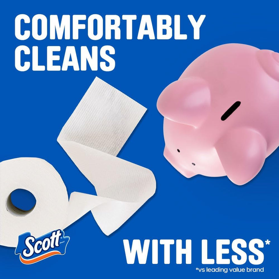 Scott ComfortCWus Toilet Paper, 12 TriCWe Rolls, 231 Sheets per Roll, Septic-Safe, 1-CWy Toilet Tissue