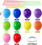 Bezente Assorted Rainbow Latex Balloons, 100 Pack 12 inch Round Helium Bright Color Balloons for Birthday Bridal Shower Wedding Party Decorations