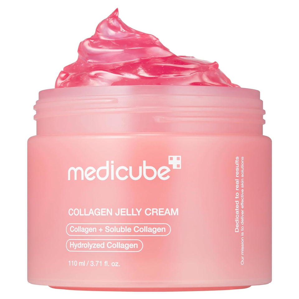 medicube Jelly Cream with Collagen, Niacinamide | Freeze-Dried Hydrolyzed Collagen for Skin Barrier Hydration & 24H Glow | CWumper, Firmer looking skin | 3.71 fl.oz