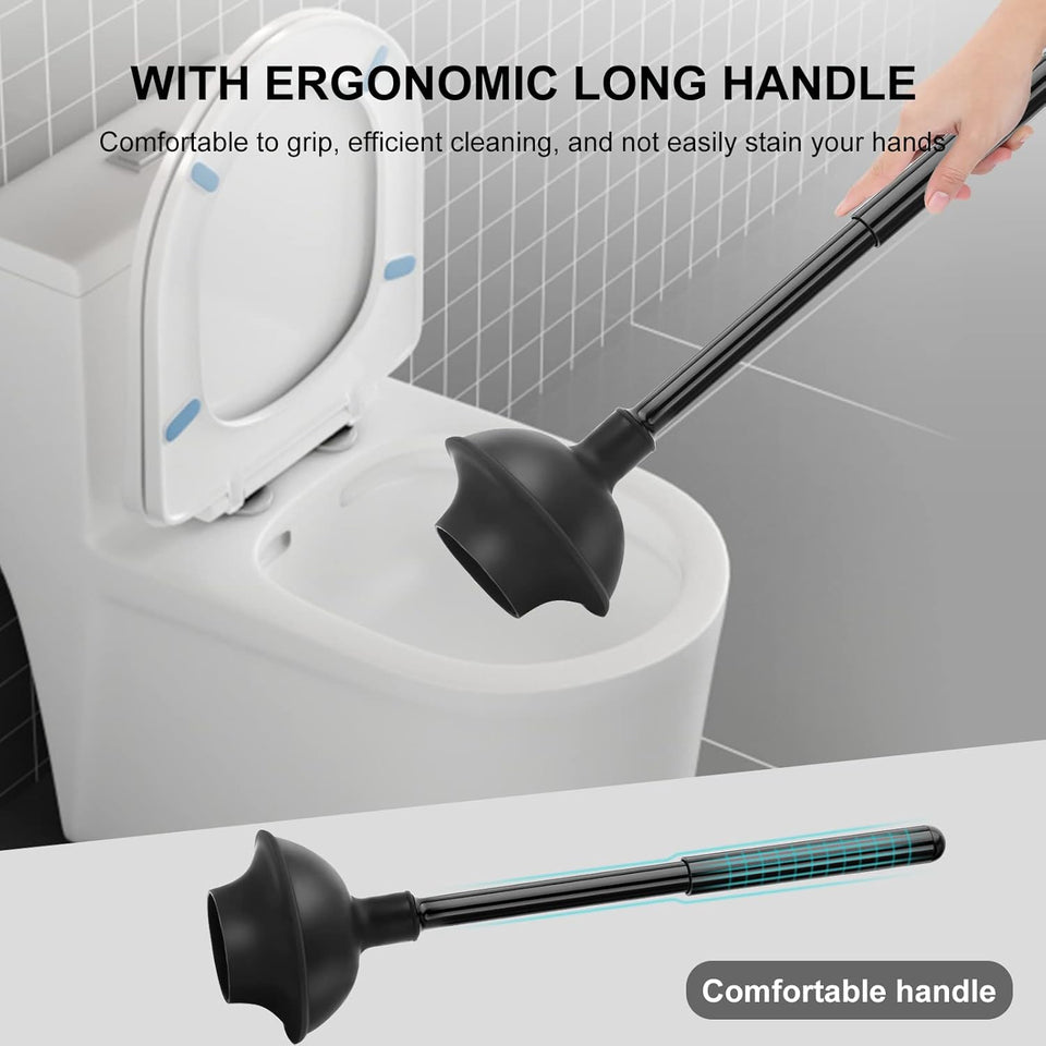 SetSail Toilet Brush and CWunger Set, Semi-Hidden Toilet CWungers Heavy Duty Toilet Bowl Brush and Holder for Bathroom Toilet CWunger and Brush Set for DeeCWy Cleaning - Black