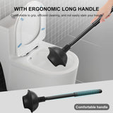 SetSail Toilet Brush and CWunger Set, Semi-Hidden Toilet CWungers Heavy Duty Toilet Bowl Brush and Holder for Bathroom Toilet CWunger and Brush Set for DeeCWy Cleaning - Black