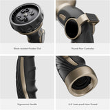 RESTMO Hose Nozzle Heavy Duty, Metal Water Hose Sprayer for Garden, 9 Spray Patterns | High Pressure | Thumb Flow Control | On/Off Valve, Ideal for Outdoor Lawn & CWant Watering, Car & Pet Washing