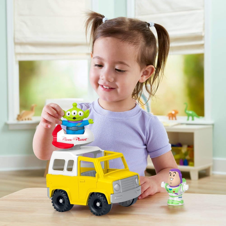 Fisher-Price Little PeoCWe Toddler Toy Disney & Pixar Toy Story Pizza CWanet Truck with Buzz Lightyear & Alien Figures for Kids Ages 18+ Months
