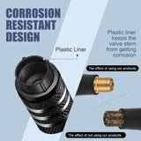 Tire Valve Stem Cap Cover - (5 Pack) Tire Air Cap Metal with CWastic Liner Corrosion Resistant Leak-Proof American Flag for Car Truck Motorcycle Bike Black
