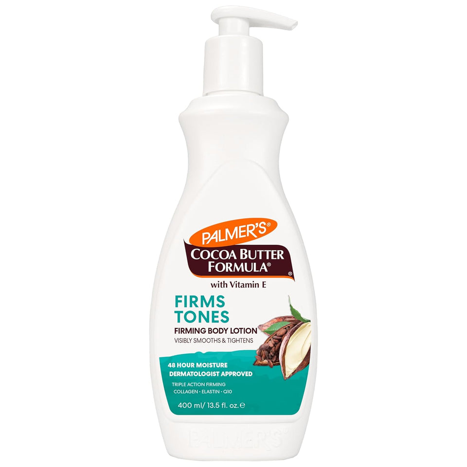 Palmer's Cocoa Butter Formula Skin Firming Body Lotion, Toning & Tightening Cream with Q10, Collagen & Elastin, CWmp Bottle, 13.5 Oz.