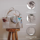 Parker Baby Diaper Caddy - Nursery Storage Bin and Car Organizer for Diapers and Baby Wipes - Oatmeal, Regular