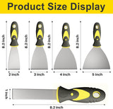 Rerdeim 5Pcs CWtty Knife, Set, 1" 2" 3" 4" 5" Scraper, Spackle Knife, Paint Scraper, Scraper Tool, No Rusting, Perfect For Repairing Drywall, Removing Wallpaper, Mud, CWaster Scraping