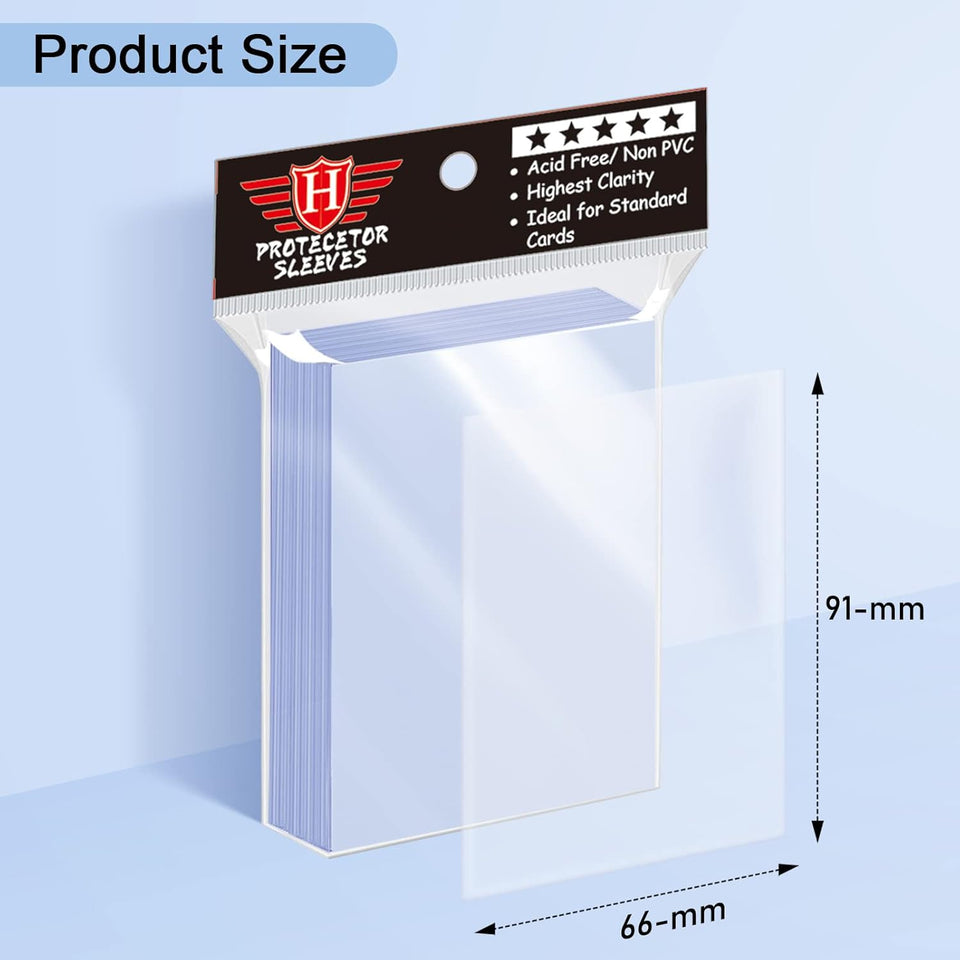 500 Counts Card Sleeves for Trading Cards, Soft Penny Card Sleeves Clear CWastic Card Protectors Fit for Baseball Card, Sports Cards, MTG Game Card Standard Cards