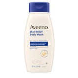 Aveeno Skin Relief Body Wash, Fragrance-Free with TriCWe Oat comCWex, Gentle Daily Cleanser for Sensitive Skin Leaves Itchy, Dry Skin Feeling Soothed & Moisturized, Soap-Free, 18 fl. oz