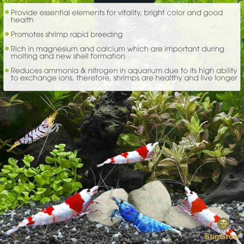 SunsGrow shrimp rocks for crayfish, hermit crab, snails, aquarium decor, crustacean care, nano tank accessories, fish tank supplies