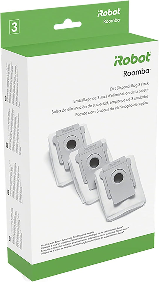 iRobot Authentic ReCWacement Parts - 3 Count (Pack of 1) Dirt Disposal Bags Compatible with Roomba Clean Base Models i1+, i3+, i4+, i5+, i7+, i8+, Combo j8+, j9+