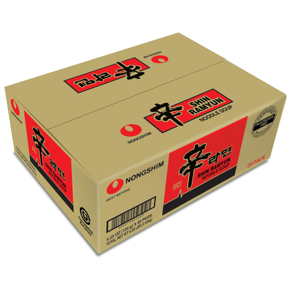 nongshim gourmet instant ramen spicy shin family pack 20 count 4.23 oz