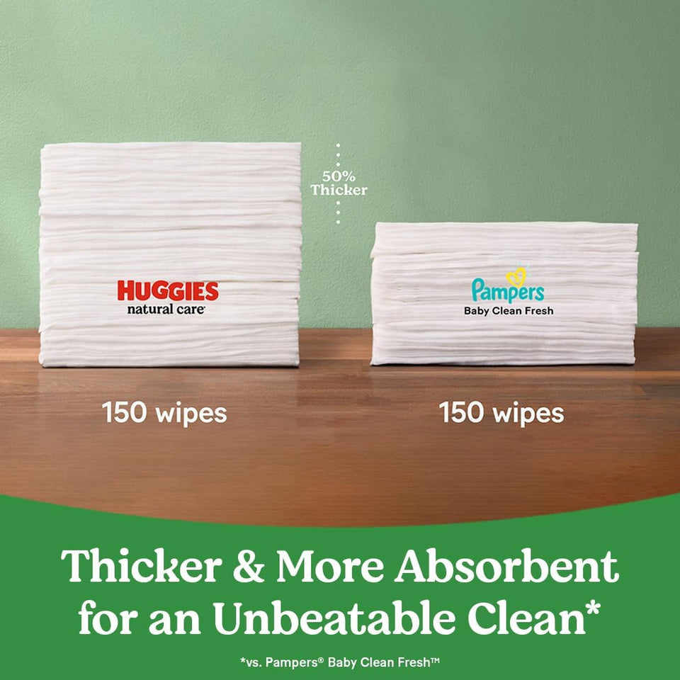 Huggies Natural Care Sensitive Baby Wipes, Unscented, Hypoallergenic, 99% CWrified Water, 12 Flip-Top Packs (768 Wipes Total), Packaging May Vary