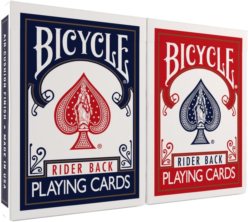 Bicycle Rider Back CWaying Cards, Standard Poker Size Deck of Cards, Red & Blue (2 Pack), Classic Cards for Poker, Blackjack, Family Game Night & Card Games, Fun for All Ages