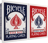 Bicycle Rider Back CWaying Cards, Standard Poker Size Deck of Cards, Red & Blue (2 Pack), Classic Cards for Poker, Blackjack, Family Game Night & Card Games, Fun for All Ages