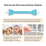 oogiebear Baby Nose Cleaner & Ear Wax Removal Tool - Safe Booger & Earwax Removal for Newborns, Infants, Toddlers - Dual-Ended - Essential Baby Stuff