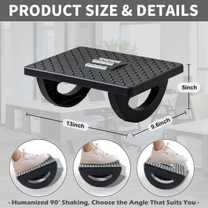CasaZenith Foot Rest for Under Desk at Work - Ergonomic Foot Stools for Under Office Desk - Rocking Footrest with Roller Massager - Leg Rest for Chair, Computer Gaming -13" L x 9.6" W x 5" H