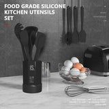 BPA-Free Silicone Cooking Utensils Set, 446°F Heat Resistant, Nonstick Cookware, 8-Piece Kitchen Gadgets