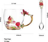 OEAGO Gifts for Mom Women Mothers Day Valentines Day Gifts Glass Coffee Enamels Mug Best Birthday Valentine's for Her Girlfriend Wife from Daughter Son Tea Cup Christmas Stocking Stuffers