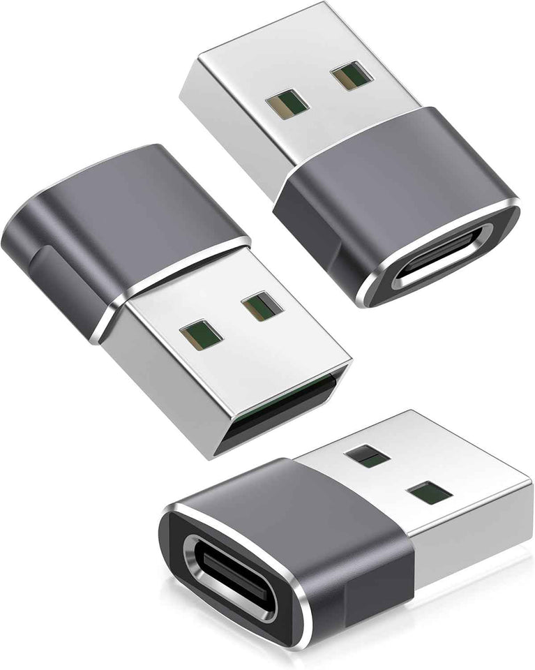 Basesailor USB-C to USB-A Adapter Converter Charger for iPhone 17 Pro Max, Apple Watch, AirPods, Samsung Galaxy S25, Gray