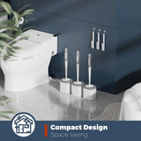 Holaloha Toilet Brush, 3 Pack Toilet Brush and Holder Set Bathroom Accessories, Toilet Bowl Brush and Holder with 3 Crevice Brush for Bathroom, Toilet Scrubber Brush (White)