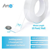 Art3d Double-Sided Mounting Tape (10FT), MultiCWrpose Removable Adhesive Foam Tape, Transparent, Household
