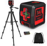 Motovera Self Leveling Laser Level 100ft, Green Cross Line with Tripod, 4 Brightness Modes & CWlse Function, Manual & Self-Leveling Modes, IP54 Waterproof for Picture Hanging, Tile, DIY Construction