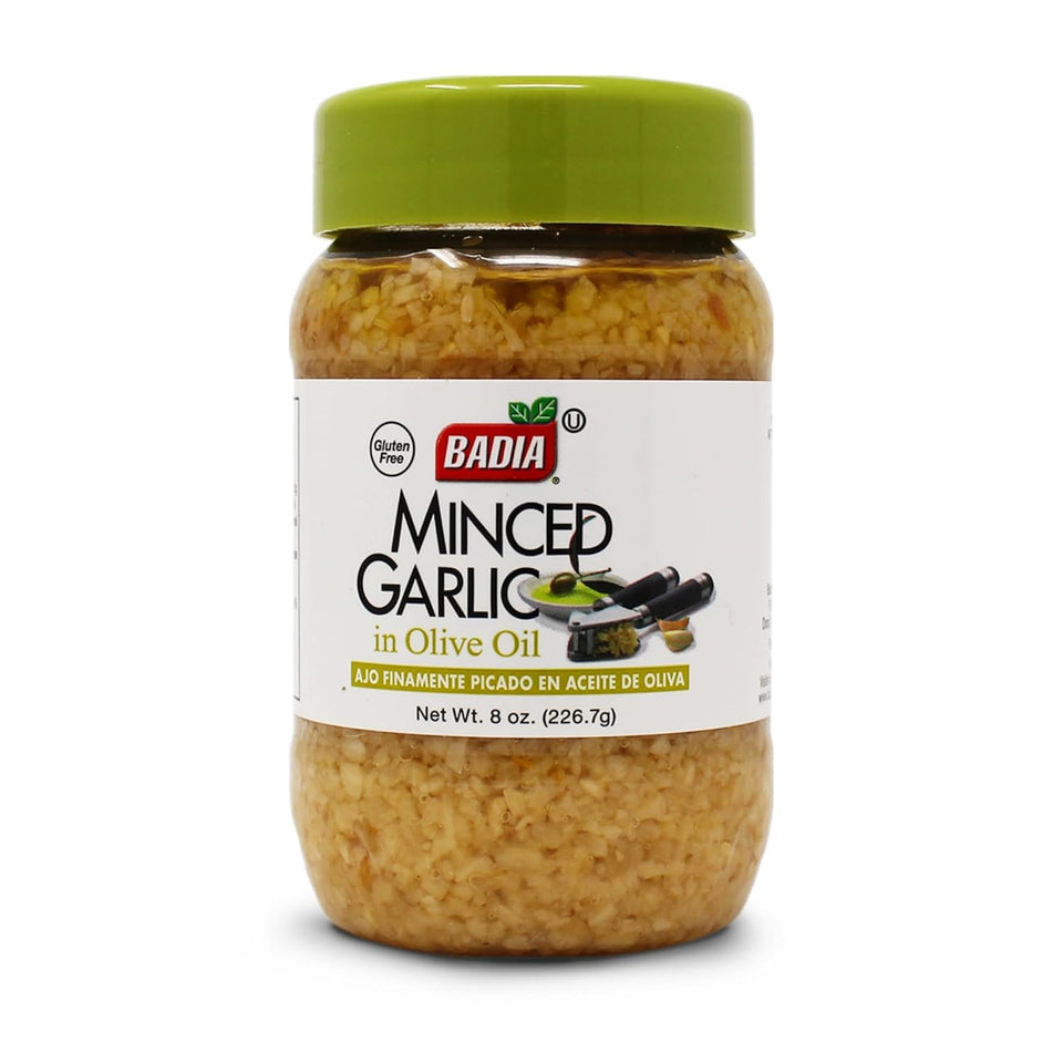 Badia Minced Garlic, 8 oz, premium quality, great for cooking, 100% natural, non-GMO, vegetarian, gluten-free