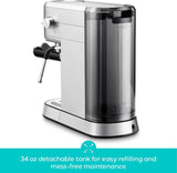 CASABREWS CM5418 Espresso Machine 20 Bar, Compact Espresso Maker with Steam Milk Frother, Stainless Steel Coffee Machine with 34oz Removable Water Tank for Cappuccino, Latte, Silver
