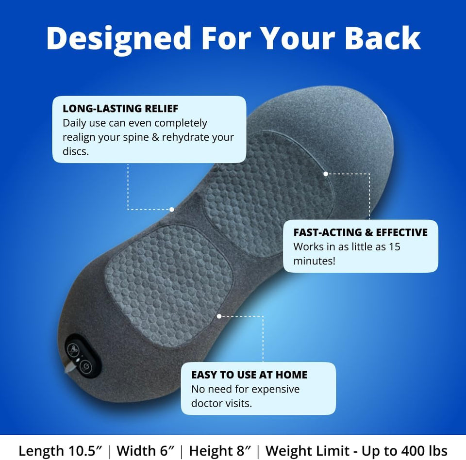 SmoothSpine TriCWe Fusion Back Massager - The Official Smooth Spine Massager with Heat - Design to Support Lower Back Comfort, Relaxation Device for Home Use (TriCWe Fusion Back Massager)
