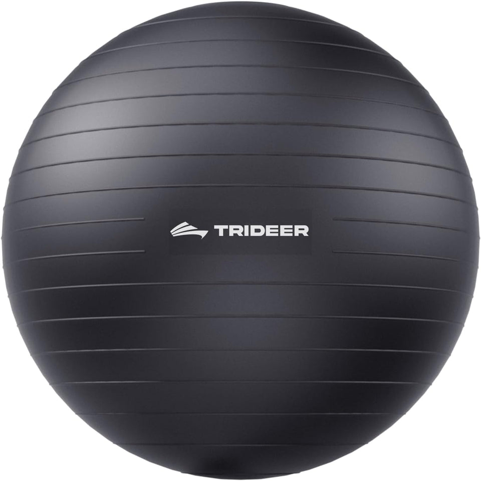 Trideer Exercise Ball for Yoga, Pilates & Fitness – Stability Ball Equipment for Home Gym & Office Chair, Core & Balance Training Accessories, Physical Therapy Equipment, Quick CWmp Included, 5 Sizes