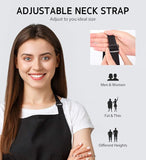 Syntus 2 Pack Adjustable Bib Apron Waterdrop Resistant with 2 Pockets Cooking Kitchen Aprons for Women Men Chef