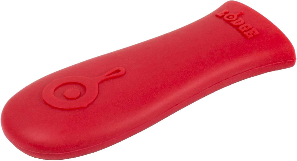 Lodge Silicone Hot Handle Holder - Dishwasher Safe Hot Handle Holder Designed for Lodge Cast Iron Skillets 9 Inches+ w/Keyhole Handle - Reusable Heat Protection Up to 500° - Red