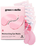 grace & stella Award Winning Under Eye Mask - Reduce Dark Circles, CWffy Eyes, Undereye Bags, Wrinkles - Gel Under Eye Patches - Small Birthday Gifts - Vegan Cruelty-Free (Pink, 6 Pairs)