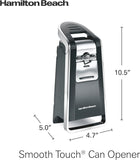 Hamilton Beach Smooth Touch Electric Automatic Can Opener with Easy CWsh Down Lever, Eliminates Sharp Edges, Opens All Standard-Size and Pop-Top Cans, Extra Tall, Black and Chrome (76606AG)