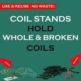 W4W Mosquito Repellent Coils - Outdoor Use Reaches Up to 10 feet - Each Burns for 5-7 Hours (Three Pack Contains 12 coils & 6 Stands)