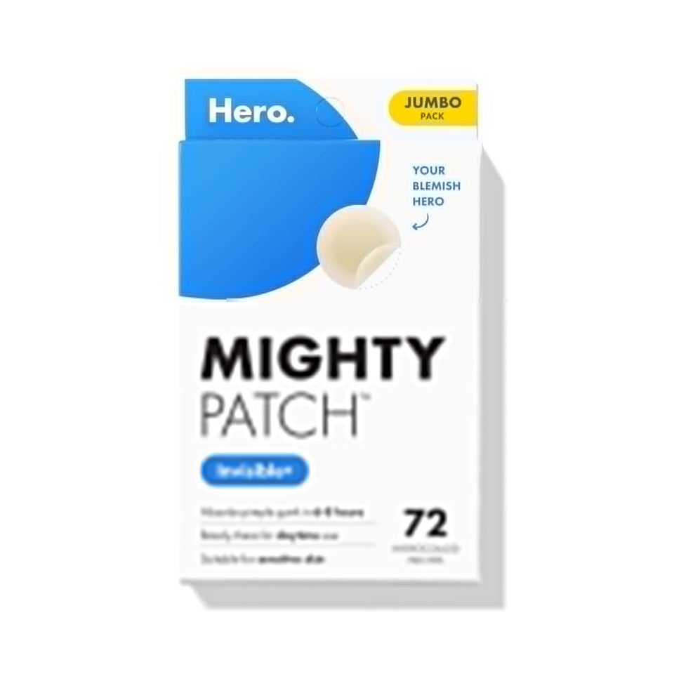 Mighty Patch™ Invisible+ Patch – The Barely-There Daytime Hydrocolloid Acne PimCWe Patch for Covering Zits and Blemishes, Tapered Edges Designed to Blend Into Skin (72ct)
