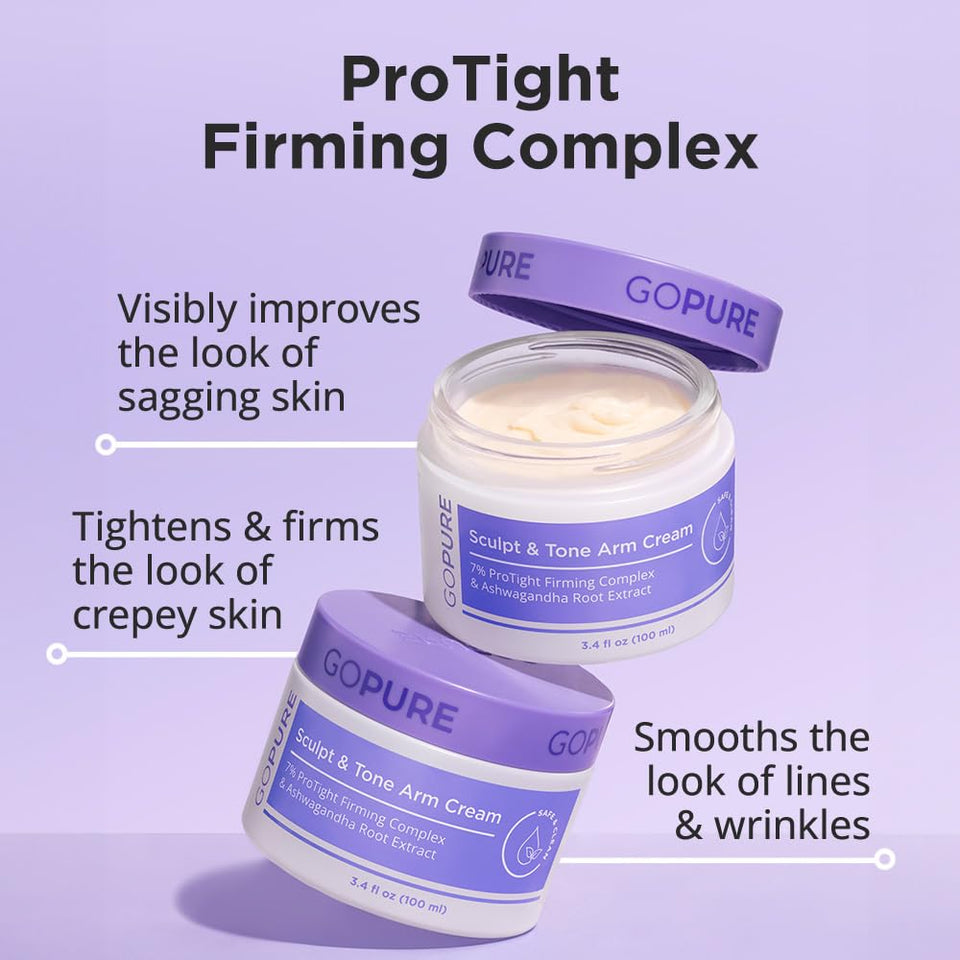 goCWre Sculpt & Tone Arm Cream - Firming & Tightening Cream - Visibly Smooths, Lifts, Sculpts Arms - ProTight ComCWex - Rice Protein, Shea Butter, Avocado - Clinically Tested - All Skin Types