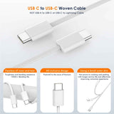 charge for iPhone 16/15 charger, 6ft usb-c to c woven cable, fast charging adapter, 2-pack